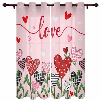 Ziua îndrăgostiților Dragoste Roz Copac Moderna Sala de Perdele pentru Camera de zi Dormitor Perdele Fereastră Panouri Draperii