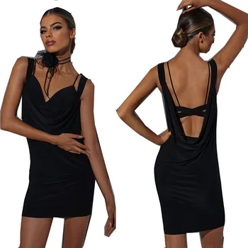 latină rochie neagră sexy latino rochie de concurență Salsa, Samba, Rumba rochie 2335