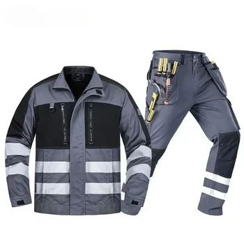 Îmbrăcăminte de lucru pentru bărbați benzi reflectorizante costum de construcție site-ul de securitate de protecție de protecție a muncii sacou