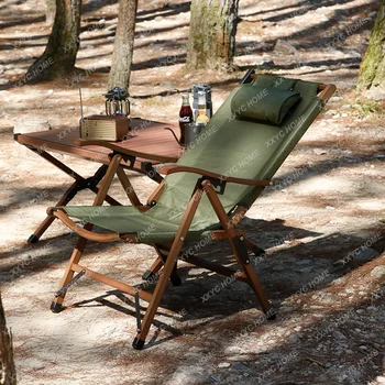 În aer liber, scaun pliant, portabil, scaun de plajă, pauza de masa, de agrement, scaun reglabil pe fotoliu, fotoliu din lemn masiv